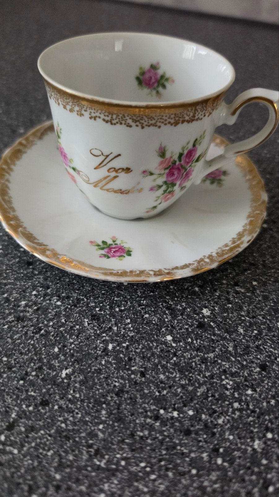Vintage Kronester Bavaria kop en schotel 'Voor Moeder', Ophalen of Verzenden
