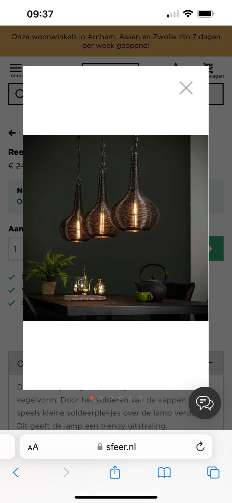 Hanglamp 3-lichts metaal zwart/bruin industrieel design, Ophalen of Verzenden, Nieuw, Metaal, E27 (groot)