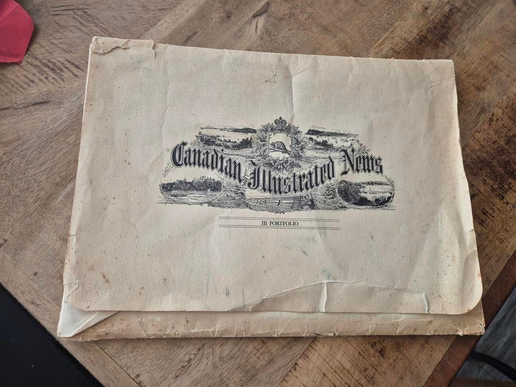 Portfolio Canadese geïllustreerde nieuwsberichten, Antiek en Kunst, Kunst | Etsen en Gravures, Ophalen of Verzenden, Overige technieken