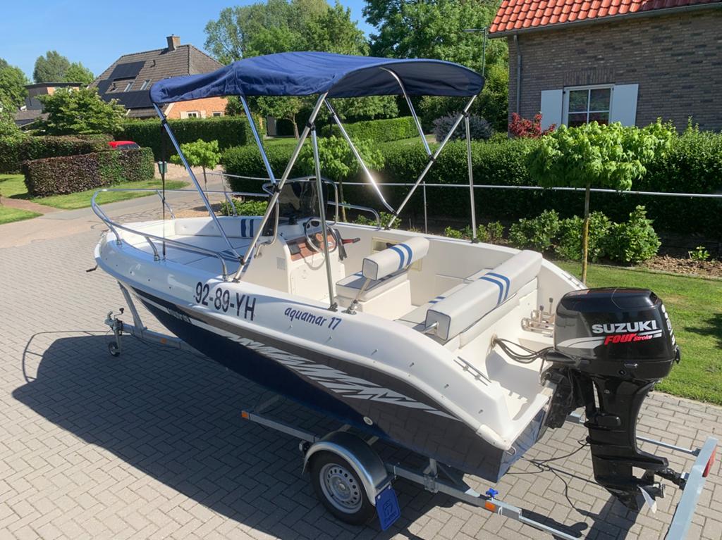 Aquamar 17 met 40 pk 4 takt en trailer, Watersport en Boten, Vis- en Consoleboten, Ophalen of Verzenden, Zo goed als nieuw