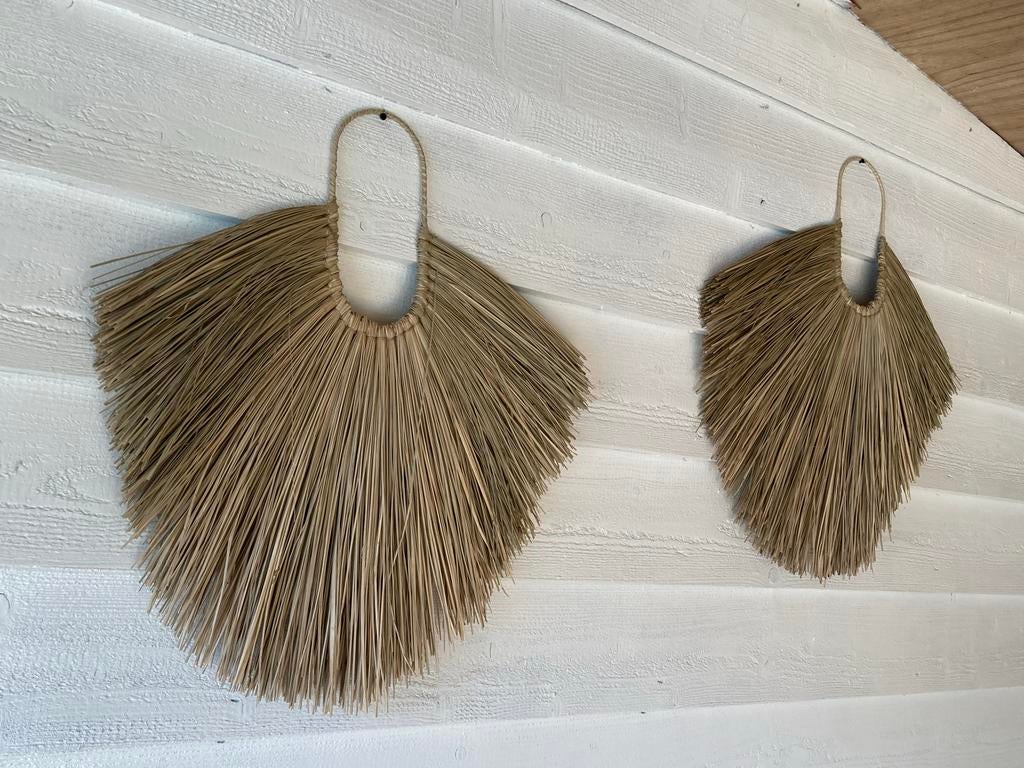 Handgemaakte Zeegras Waaier - Bohemian Wanddecoratie, Ophalen of Verzenden, Nieuw