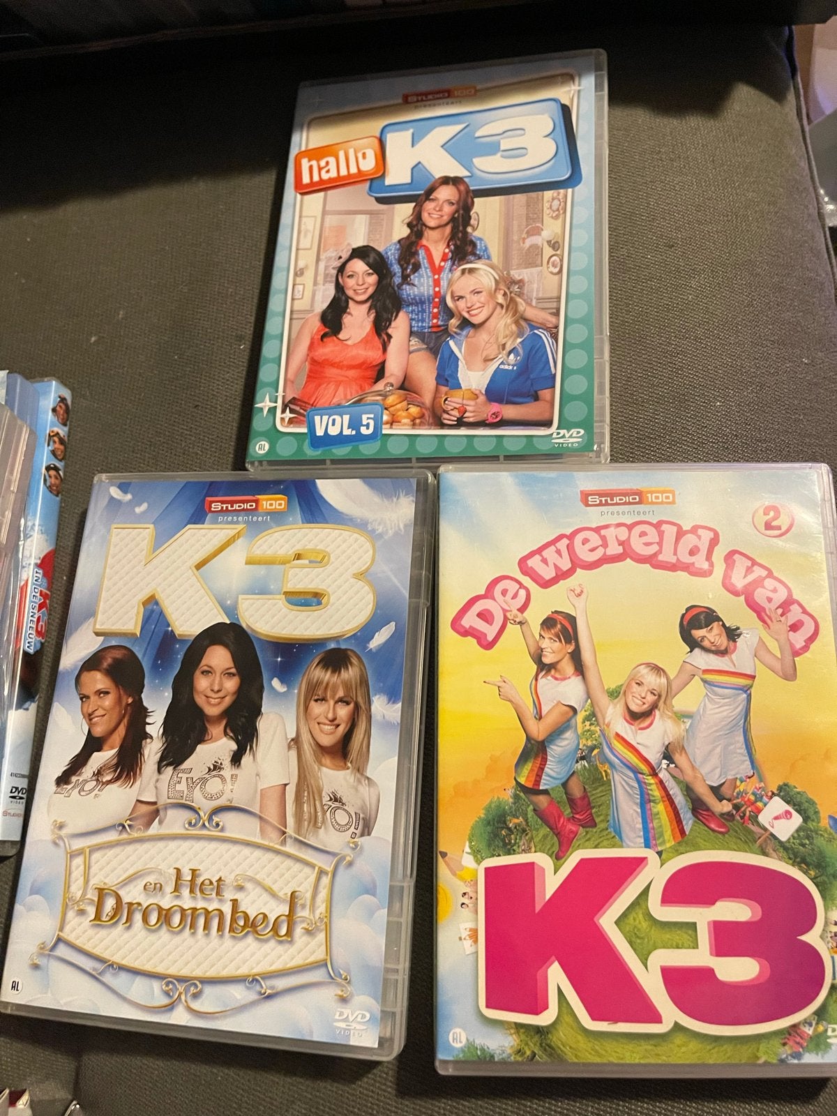 K3 DVD Collectie: Hallo K3, Het Droombed, De Wereld Van K3, Cd's en Dvd's, Gebruikt, Alle leeftijden, Familie, Box/collectie