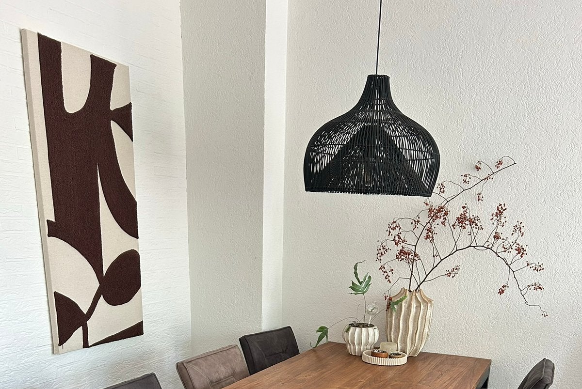 Grote boho hanglamp Basic Label, Ophalen, Gebruikt, Natuurlijk materiaal