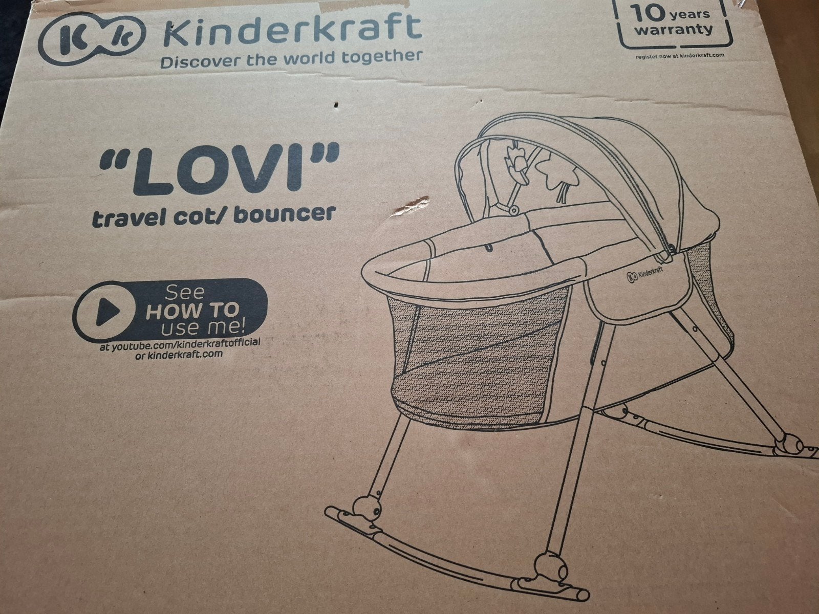 Kinderkraft Lovi Reiswieg/Wipstoel - Nieuw in doos, Kinderen en Baby's, Ophalen, Zo goed als nieuw, Reisbedje