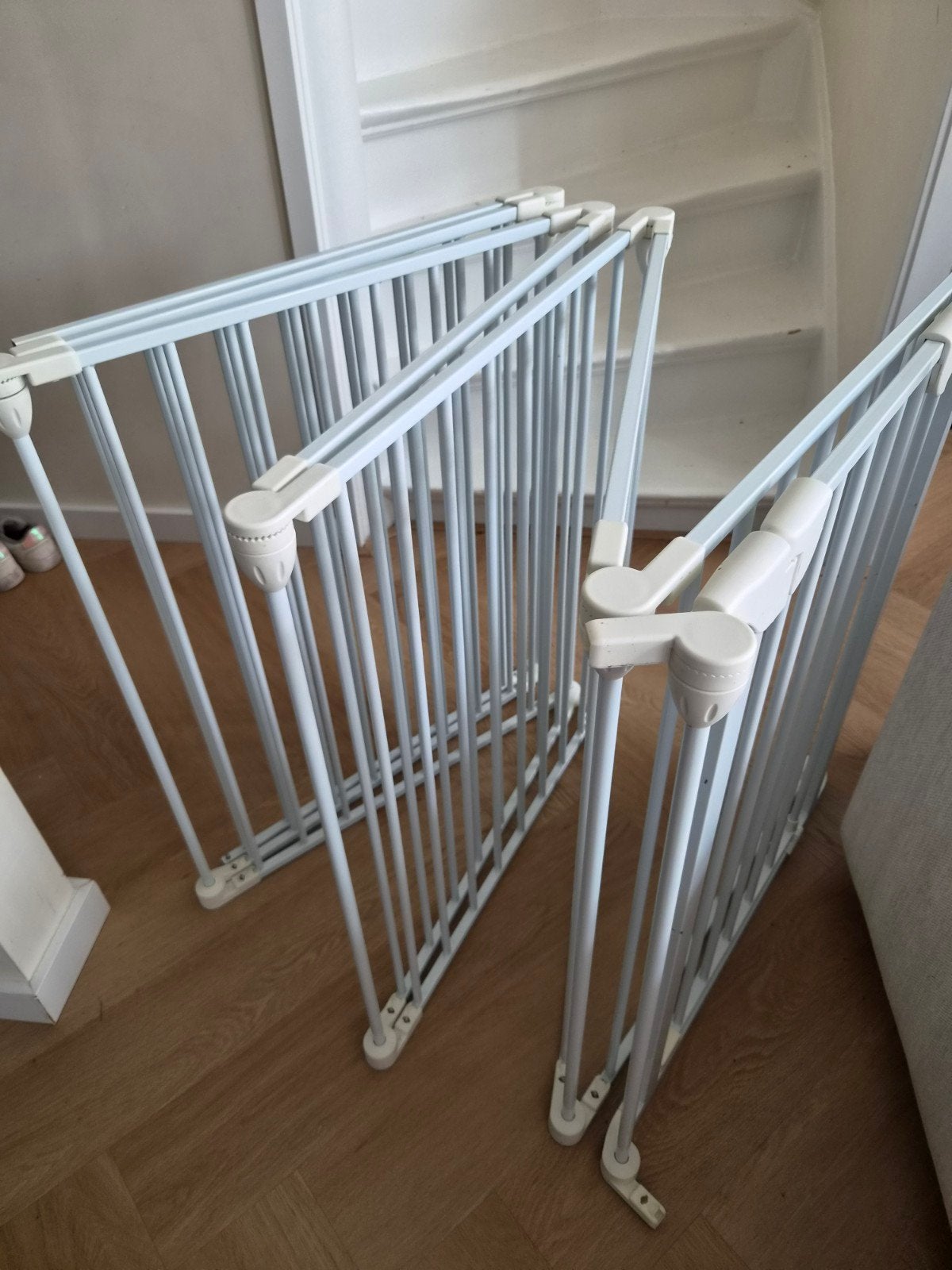 COSTWAY Baby Box/Veiligheidshek - Wit, 8 Delen, Kinderen en Baby's, Boxen, Ophalen, Gebruikt, Overige vormen