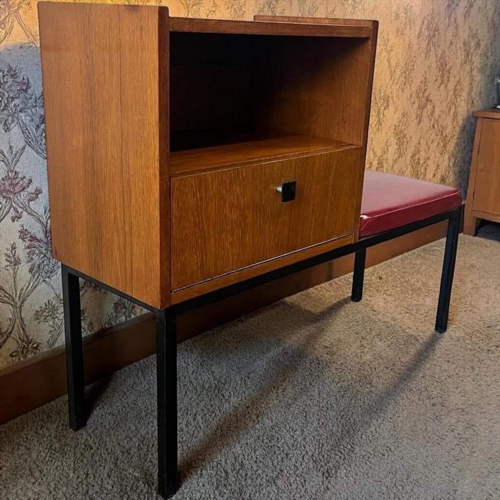 vintage  houten bankje / telefoonbankje / sidetable, Ophalen
