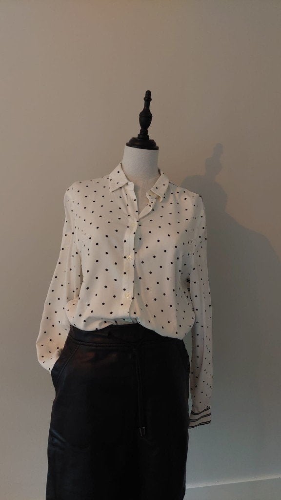 Blouse lange mouw - wit / zwart -  S/36 - Sandwich, Kleding | Dames, Meerkleurig, Ophalen of Verzenden, Maat 36 (S), Sandwich