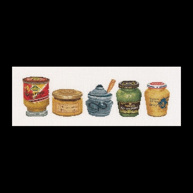 Borduurpakket Mosterdpotjes 3046, ., Nieuw, Ophalen of Verzenden, .