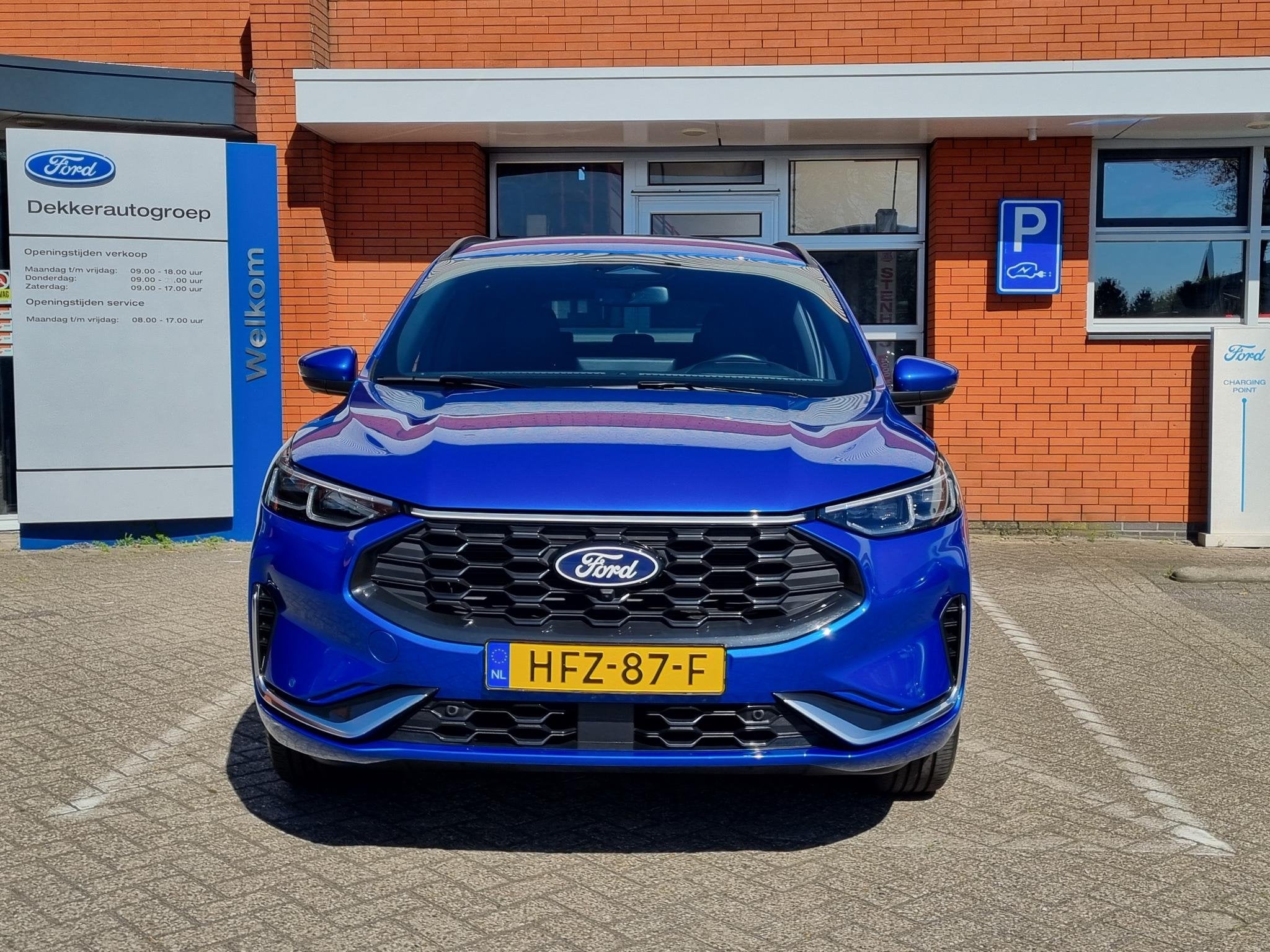 Ford Kuga 2.5 PHEV ST-Line X Automaat-Trekhaak Zeer compleet, Auto's, Ford, 14 kWh, Gebruikt, Blauw, Leder en Stof