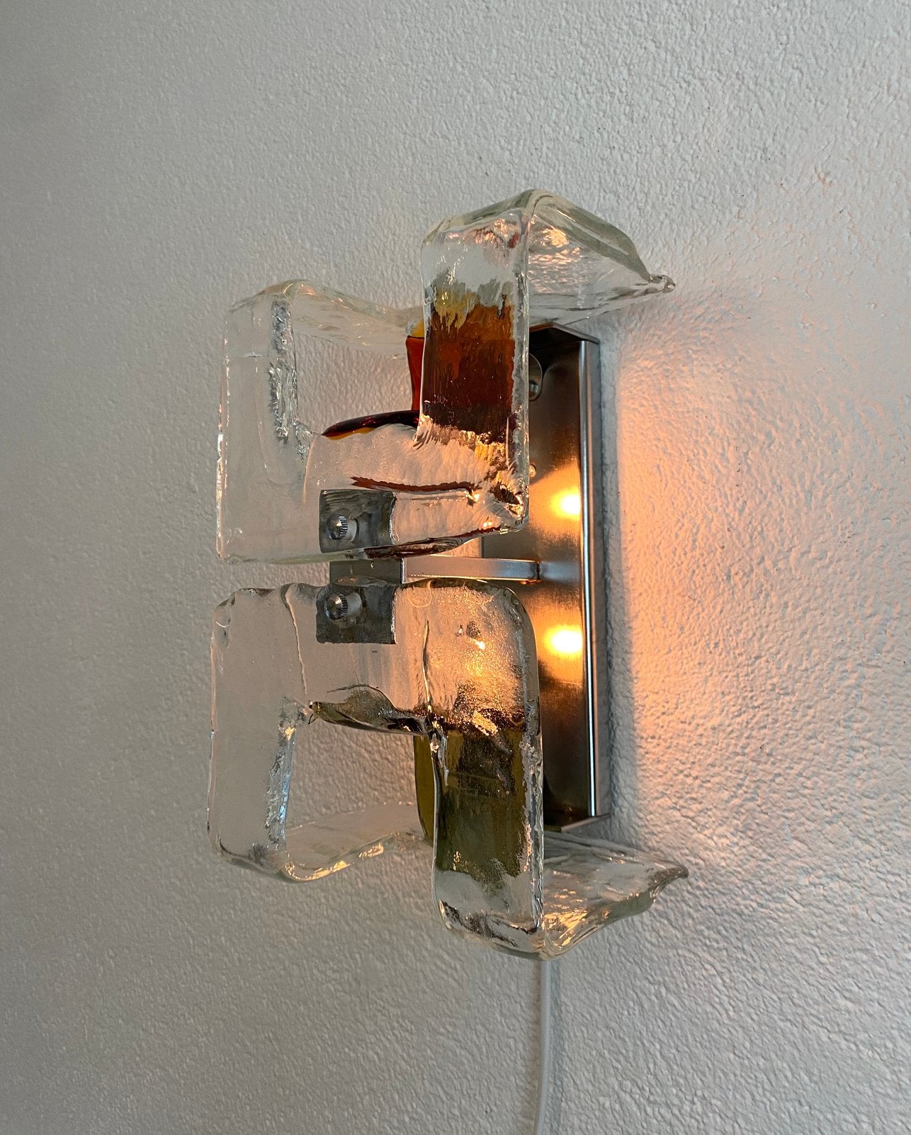 Vintage Murano wandlampe Mazzega Carl Nason 70’s, Overige merken, Meerkleurig, Mazzega, E14 (klein)