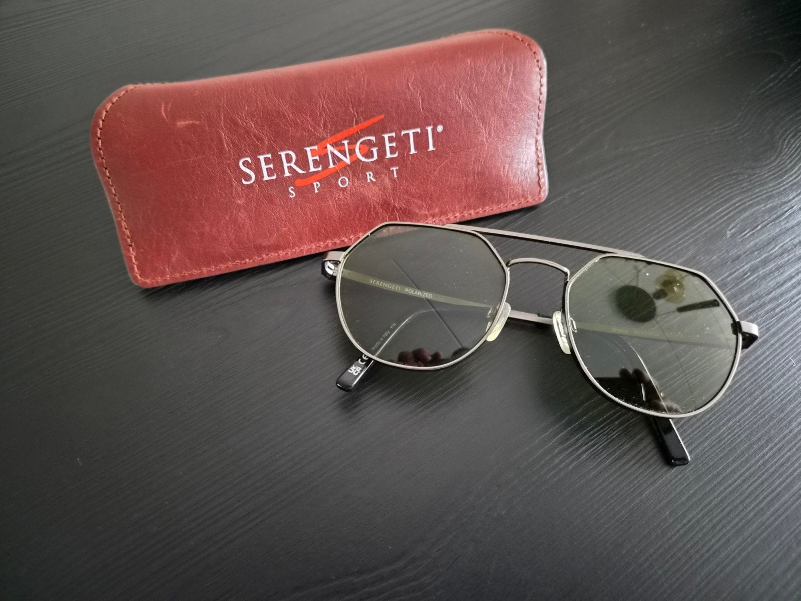 Serengeti Sport Zonnebril met etui Gunmetal, Zonnebril, Zo goed als nieuw, Grijs, Ophalen