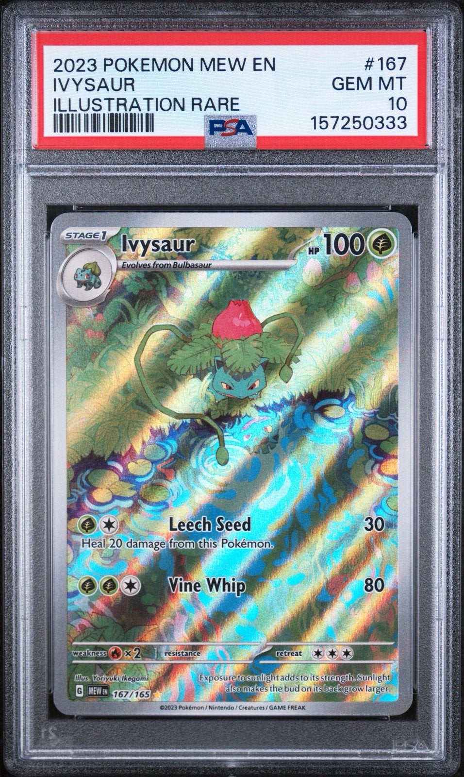 2023 Pokemon Mew EN Ivysaur #167 PSA 10 GEM MT, Ophalen, Nieuw, Losse kaart