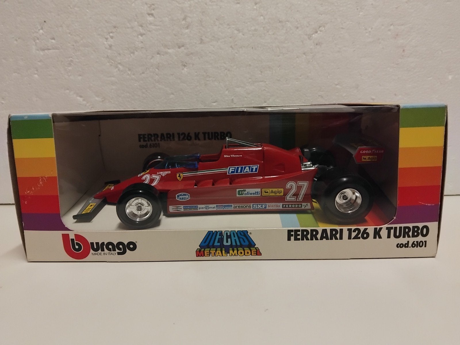 Rare Bburago 1/24 Ferrari 126 K Turbo Gilles Villeneuve, Ophalen of Verzenden, Zo goed als nieuw, Auto, Bburago
