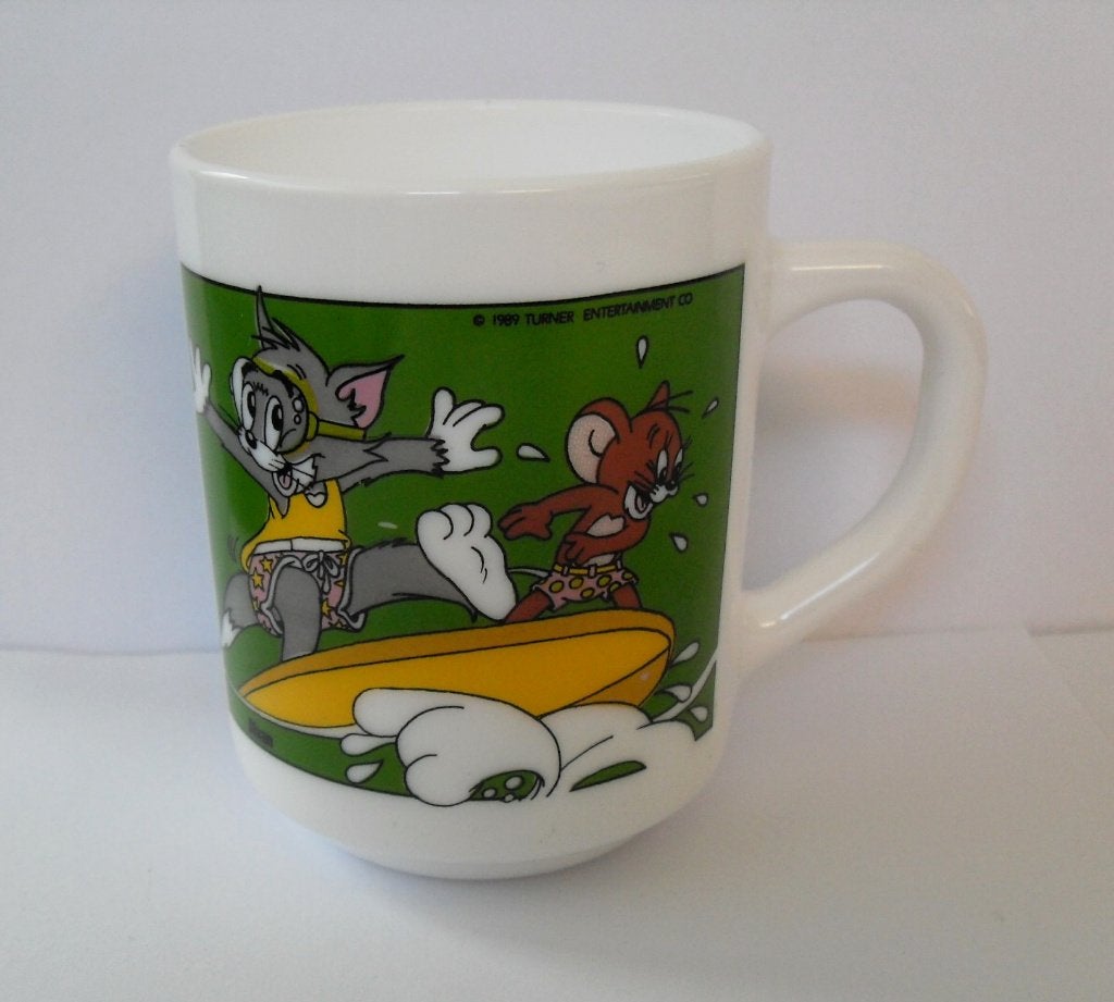 Tom and Jerry Arcopal Beker Tom en Jerry Mok (3) Surfen, Verzamelen, Ophalen of Verzenden, Overige figuren, Zo goed als nieuw