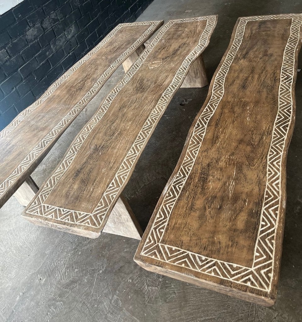 Bali suar hout bank houtsnijwerk Indonesie Boho Ibiza 2 m, Verburgt Vintage, Nieuw, Ophalen of Verzenden, https://verburgtvintage.nl/#contact