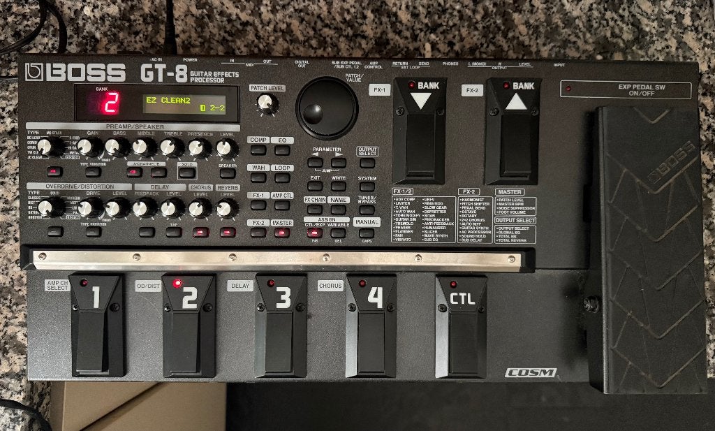 Boss GT-8 Guitar Effects Processor, Muziek en Instrumenten, Ophalen of Verzenden, Gebruikt, Delay of Echo