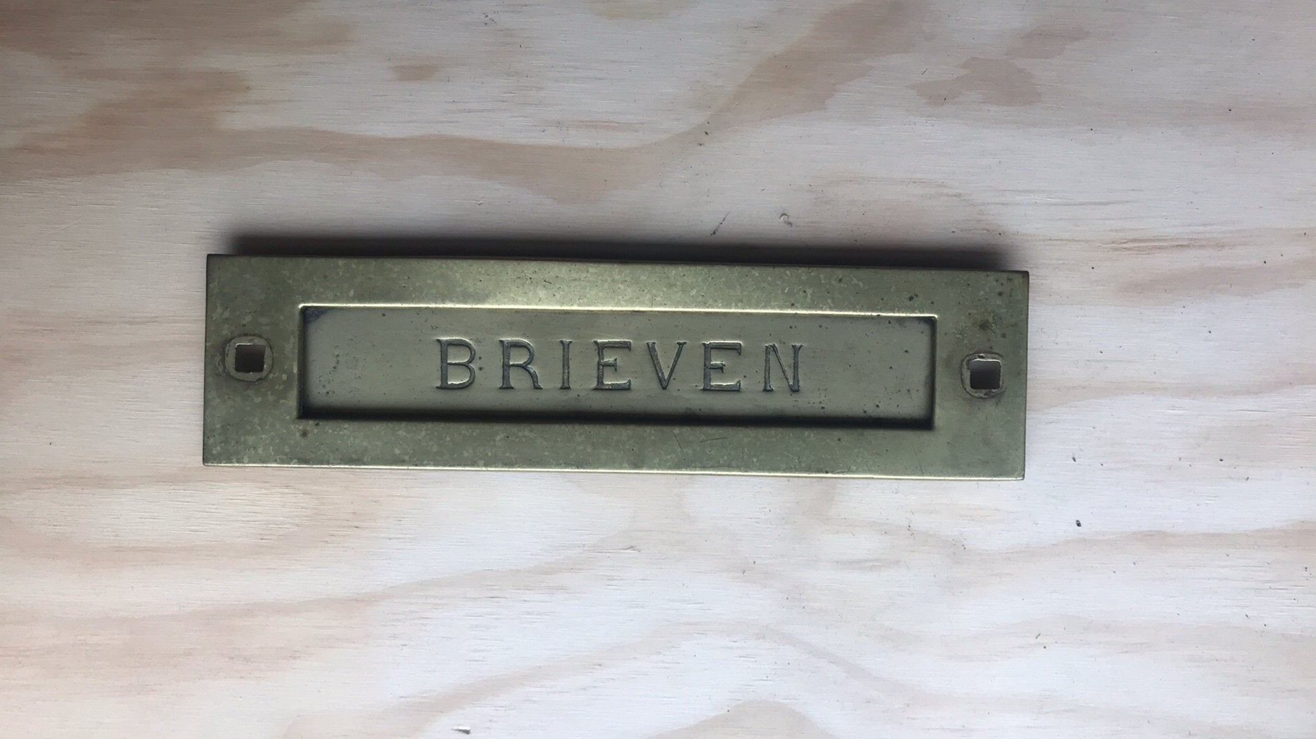 Koperen antieke brievenbus, Ophalen of Verzenden, Gebruikt