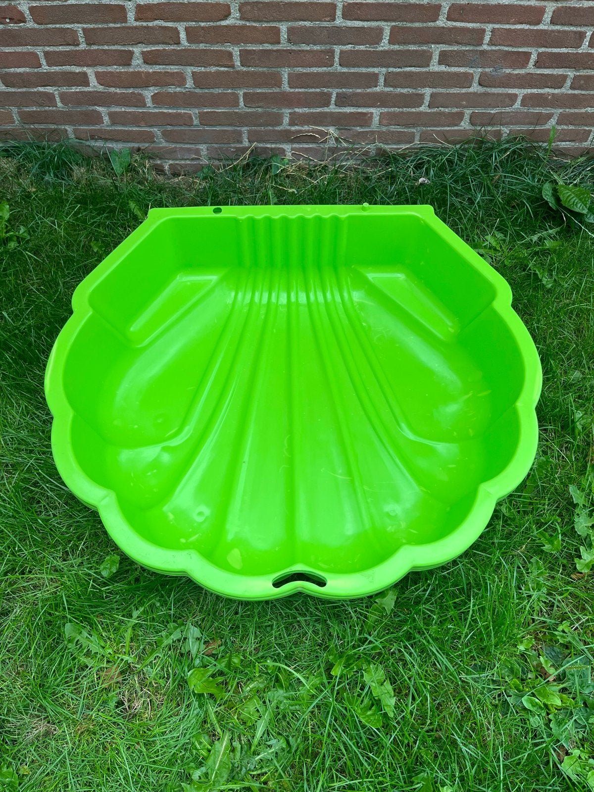 Groene schelp zandbak/zwembadje voor kinderen, Ophalen, Gebruikt