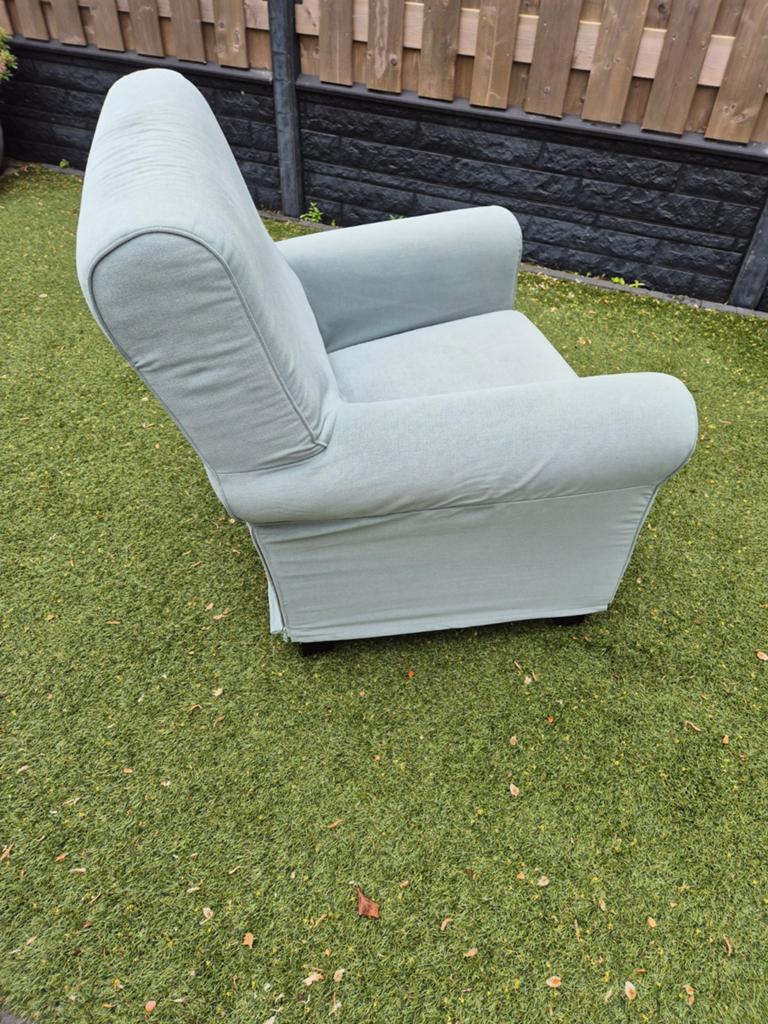 Ikea Fauteuil Mintgroen - Afneembare Hoes - Prima Staat, Ophalen, Modern, Comfortabel, 75 tot 100 cm, Zo goed als nieuw