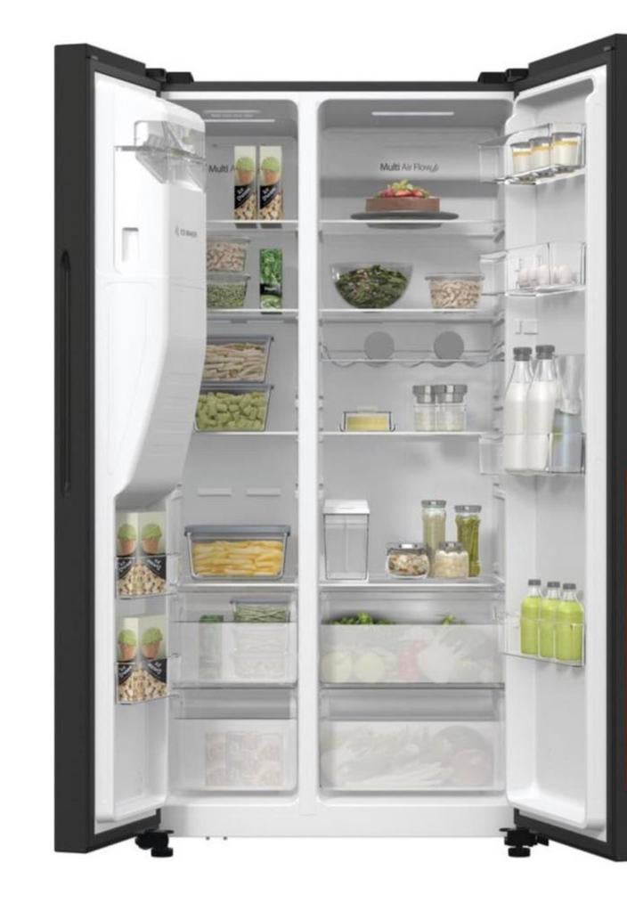 Hisense zwarte Amerikaanse koelkast nieuw watertank no frost, Witgoed en Apparatuur, Koelkasten en IJskasten, Hisense, Hisense