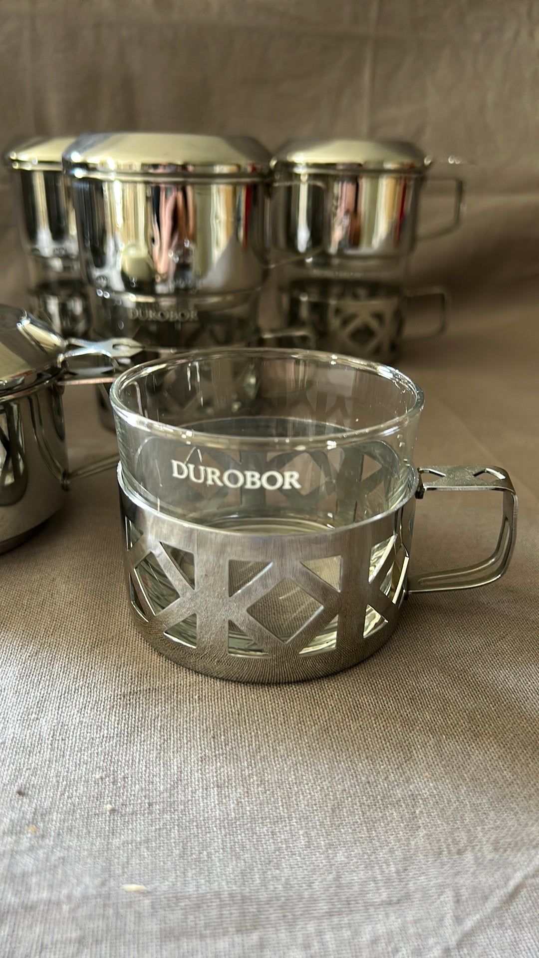 6 Durobor koffiefilters - RVS - Vintage, Ophalen of Verzenden