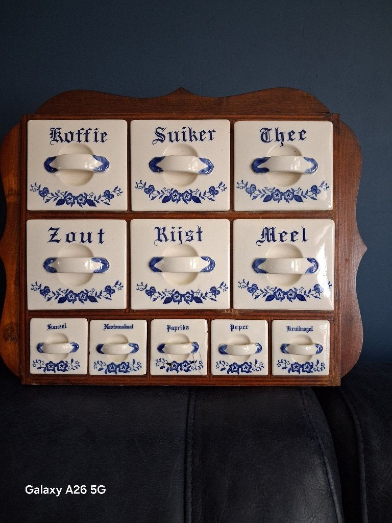 Brocante kruidenrek delfts blauw, Ophalen of Verzenden
