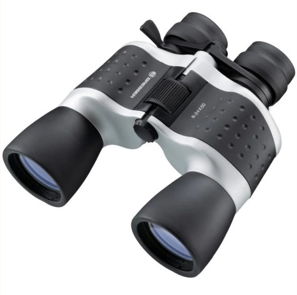 Verrekijker 8-24x Zoom 50mm Bresser (nieuw), Nieuw, 20x of meer, Met hoes of tas, Porro (met knik)