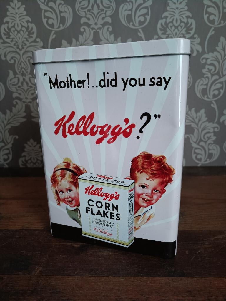 Blik: Corn Flakes / Kellogg's / Fifties /50's / Diner, Verzamelen, Merken en Reclamevoorwerpen, Gebruikt, Reclamebord, Verzenden