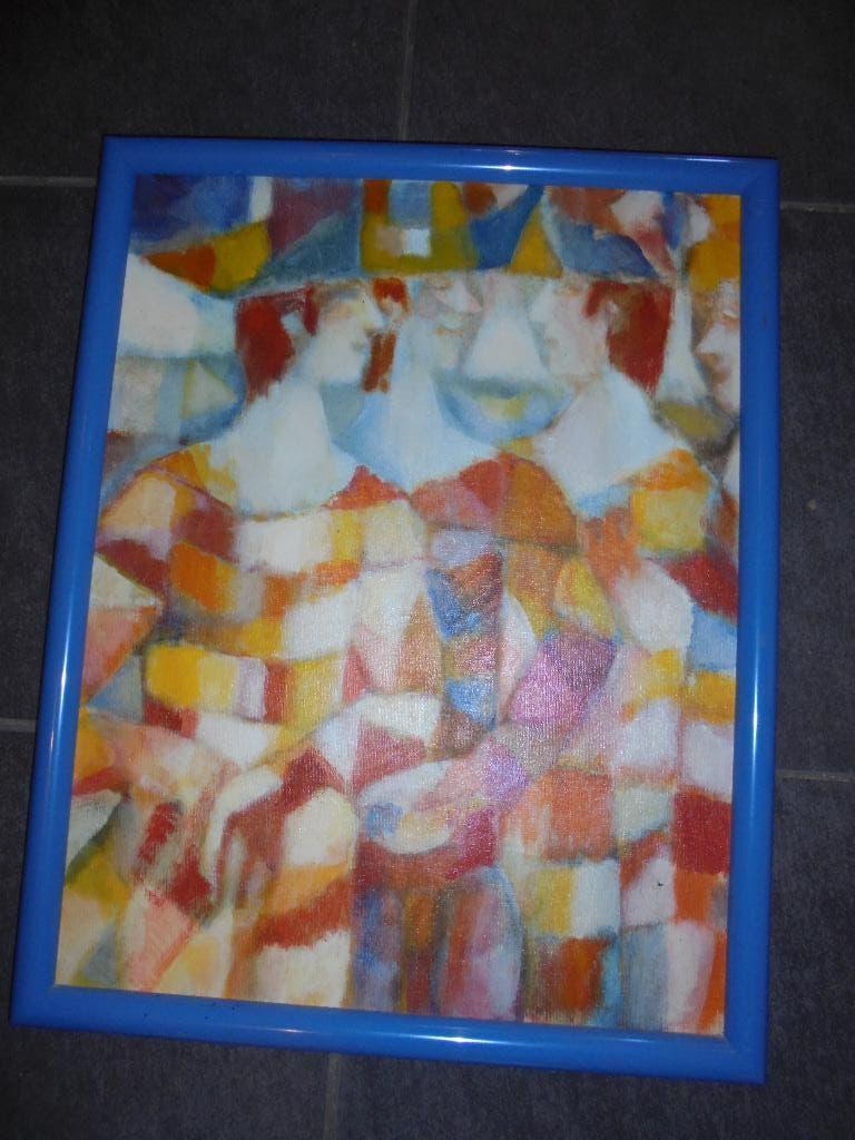 SCHILDERIJ MET VEEL GEZICHTEN, Antiek en Kunst, Kunst | Schilderijen | Klassiek, Ophalen of Verzenden