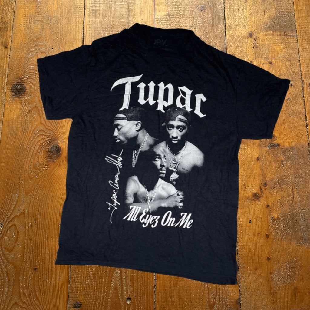 Tupac All Eyez On Me T-shirt Zwart Maat M T-222, Tupac, Zwart, Onbekend, Gedragen