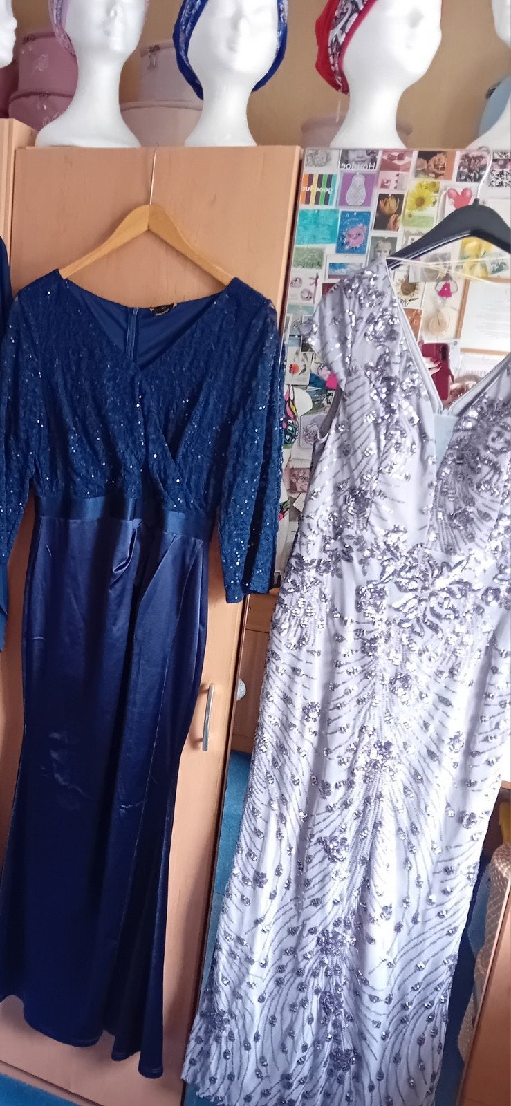 Feestje avondjurk, Galajurk, Blauw, Maat 42/44 (L), Nieuw