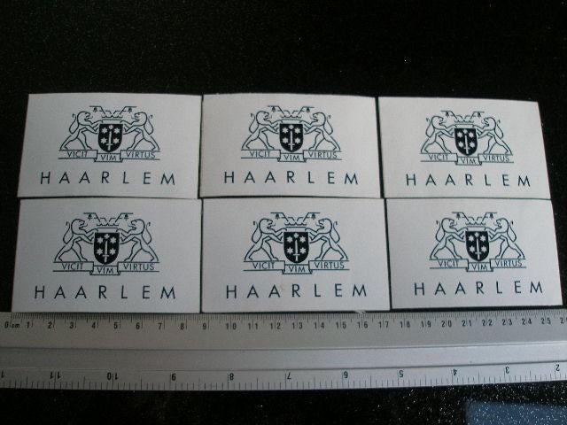 6x sticker gemeente plaats logo embleem wapen haarlem, Verzenden, Zo goed als nieuw, Overige typen