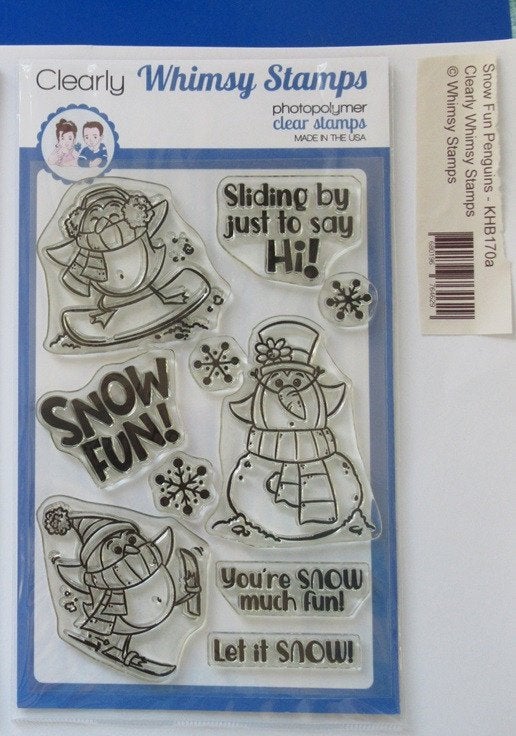 Whimsy Stamps; Snow fun Penguins, Hobby en Vrije tijd, Ophalen of Verzenden, Nieuw, Clearstamp