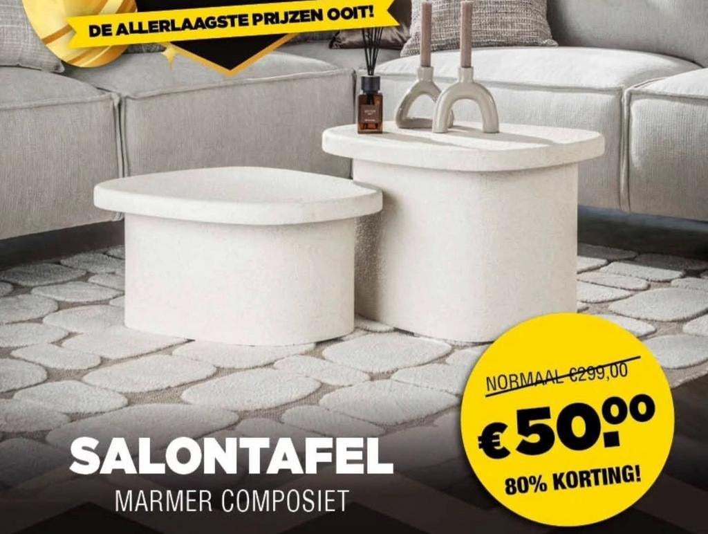 Salontafel marmer composiet, Ophalen