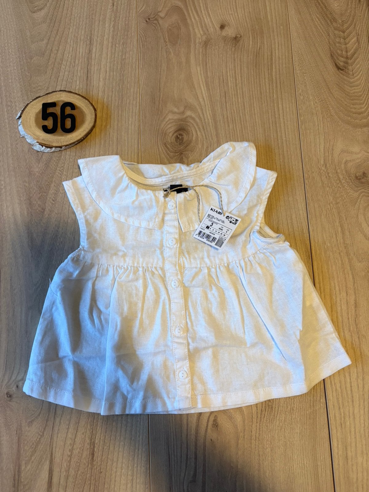 Mooi wit bloesje met een lief kraagje, in maat 56/62*, Kinderen en Baby's, Ophalen of Verzenden, Nieuw, Meisje, Overhemdje of Bloesje