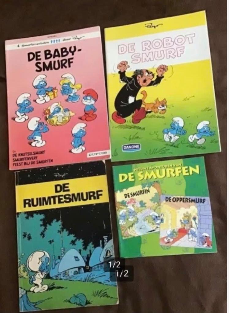 6 deln de Smurfen door Peyo, Verzamelen, Ophalen of Verzenden, Gebruikt, Verschillende Smurfen, Stripboek