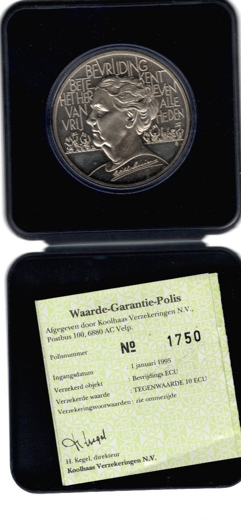 Nederland 10 Ecu penning Wilhelmina 1994, Verzenden, Koningin Wilhelmina