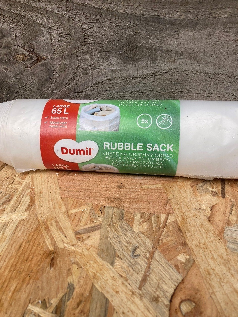 Dumil Puinzak 65L - Sterk en Ideaal voor Zwaar Afval, Ophalen of Verzenden, Nieuw