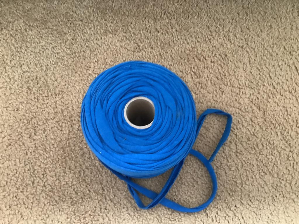 Blauwe bol textielgaren (hooked zpagetti), Ophalen, Zo goed als nieuw, Breien of Haken, Wol of Garen