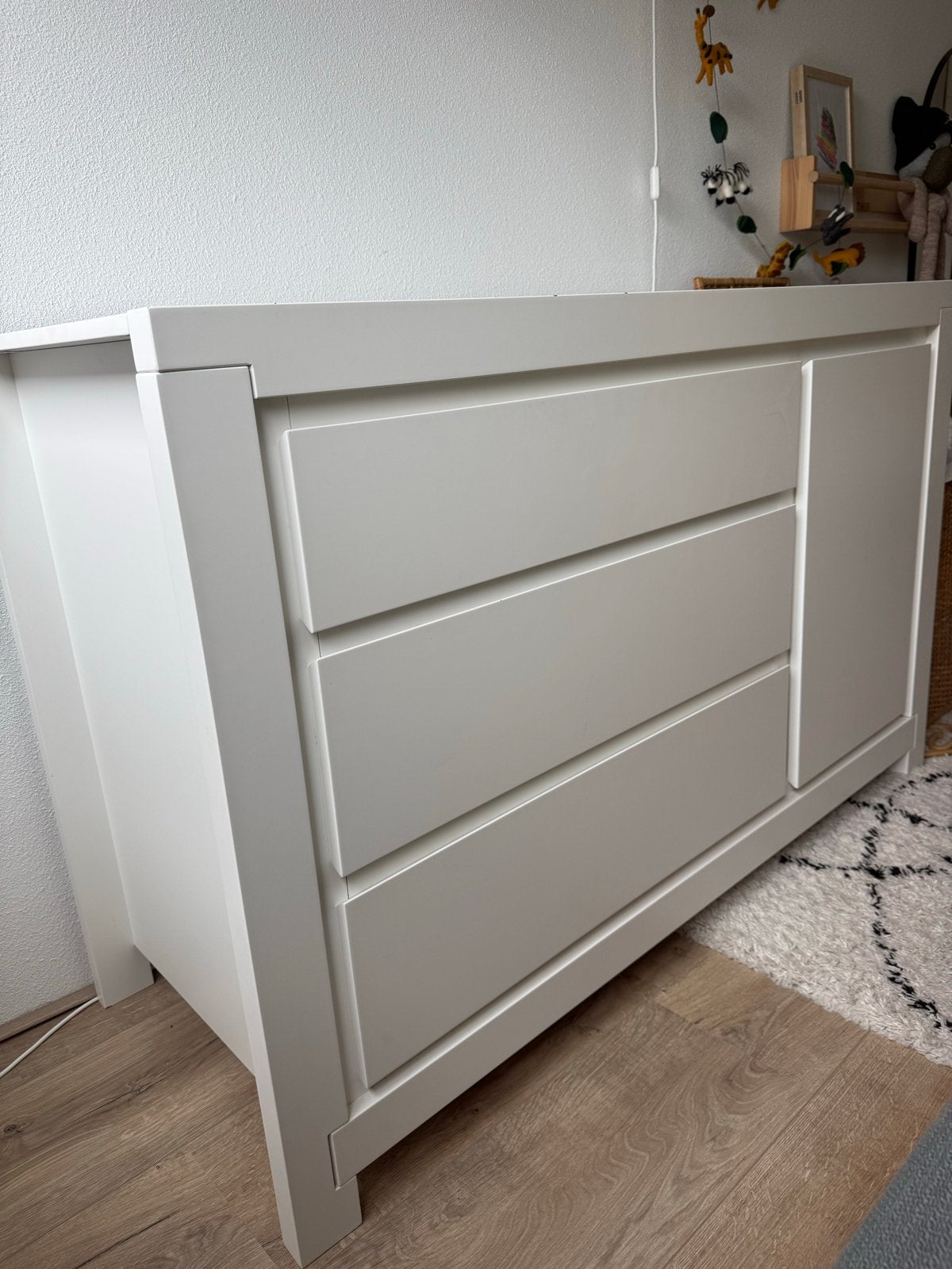 Interbaby - Witte commode met 3 lades en kastje, Ophalen, 50 tot 70 cm, 100 cm of meer, Zo goed als nieuw