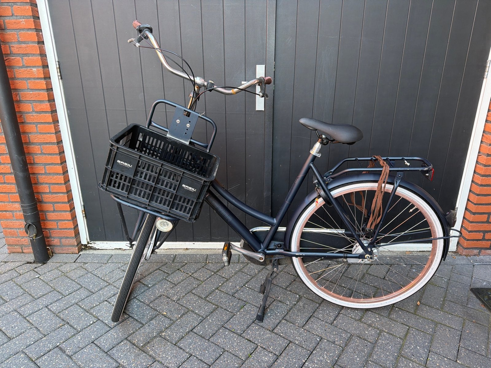 Transportfiets cortina met mand, Fietsen en Brommers, Terugtraprem, (Extra) lage instap, Zo goed als nieuw, 50 tot 53 cm