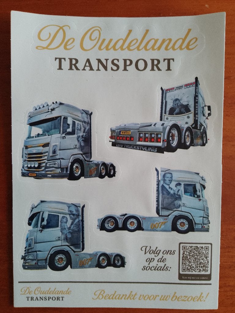 Stickervel De Oudelande Transport: DAF James Bond, Ophalen of Verzenden, Nieuw, Overige merken