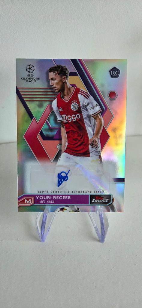 2022 Topps Finest Youri Regeer ajax rookie auto handtekening, Verzenden, Zo goed als nieuw, Ajax, Spelerskaart