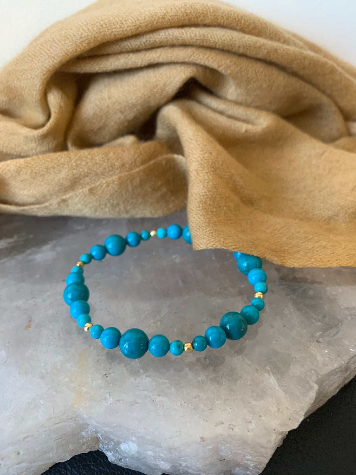 Turkoois turquoise Arizona beschermt intuïtie welvaart magie, Met bedels of kralen, Blauw, Magnolia11, Nieuw