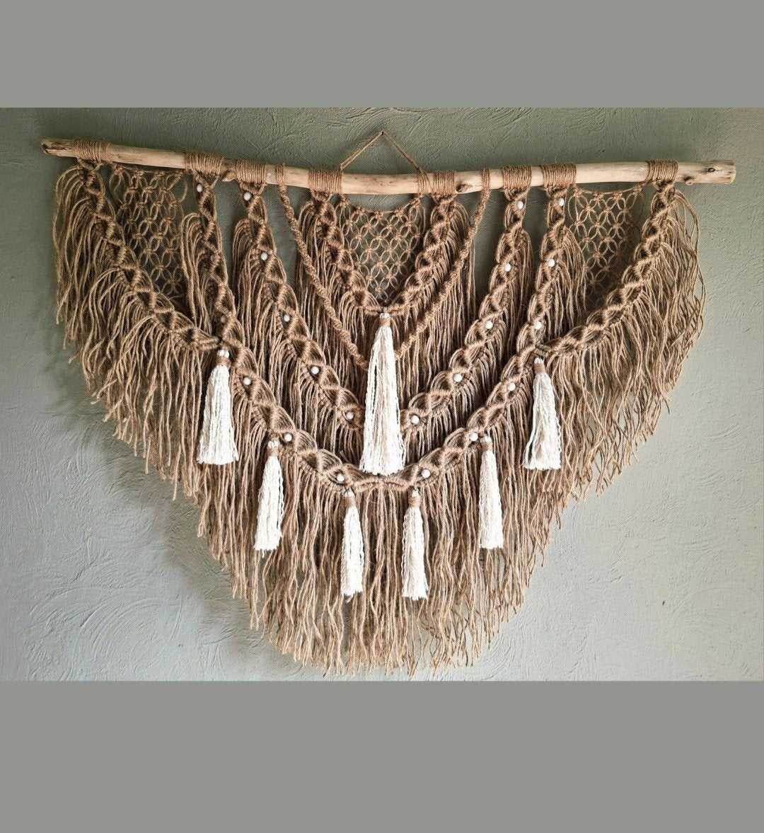 Nieuwe handgemaakte macrame wandkleed jute touw, Ophalen of Verzenden, Nieuw