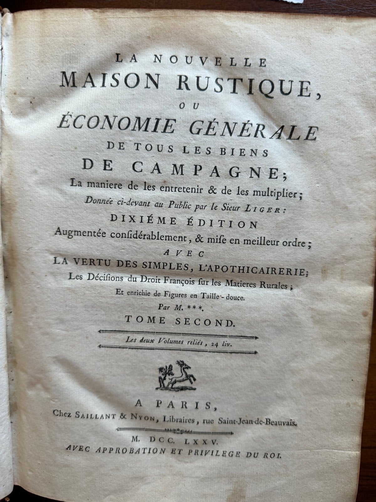 La Nouvelle Maison Rustique, Deel 2 (1775), Ophalen