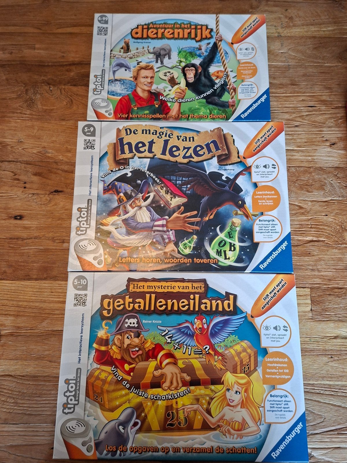 Tiptoi spellen:Dierenrijk, Lezen, Getalleneiland (zonder pen, Hobby en Vrije tijd, Ophalen, Gebruikt