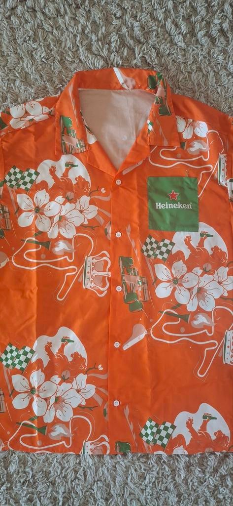 Oranje Heineken Blouse maat L/XL, Oranje, Ophalen of Verzenden, Zo goed als nieuw, Halswijdte 41/42 (L)