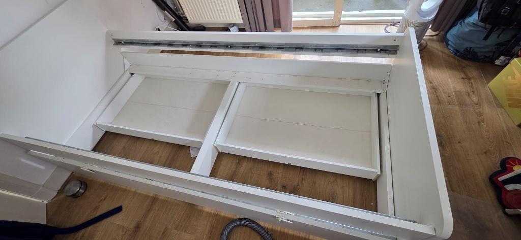 Eenpersoonsbed van Ikea model SLAKT te koop, Gebruikt, 90 cm, Eenpersoons, Wit