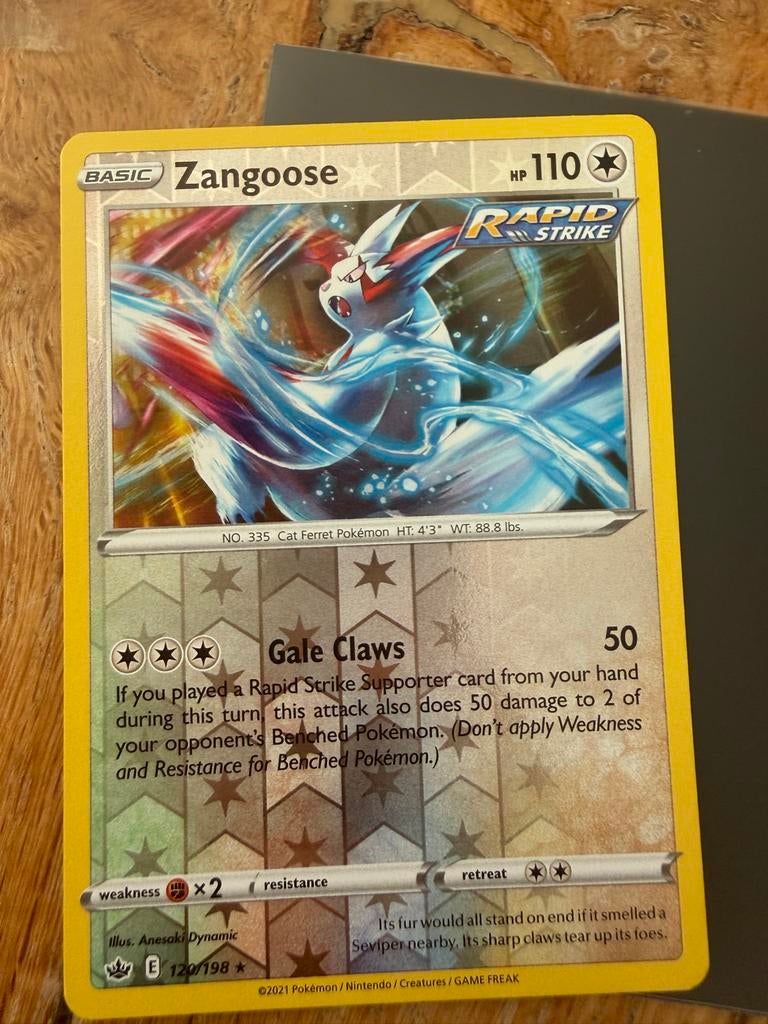 Zangoose 120/198 Gale Claws, Ophalen of Verzenden, Nieuw, Losse kaart